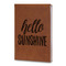 Hello Quotes and Sayings Leatherette Journals - Large - Double Sided - Angled View