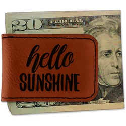 Hello Quotes and Sayings Leatherette Magnetic Money Clip - Single Sided