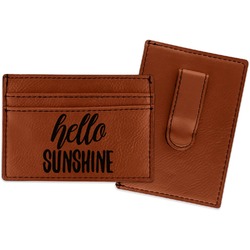 Hello Quotes and Sayings Leatherette Wallet with Money Clip