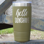 Hello Quotes and Sayings 20 oz Stainless Steel Tumbler - Olive - Double Sided