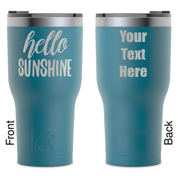 Custom Hello Quotes and Sayings RTIC Tumbler - Dark Teal - Laser Engraved - Double-Sided