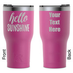 Hello Quotes and Sayings RTIC Tumbler - Magenta - Laser Engraved - Double-Sided