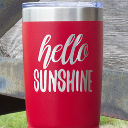 Hello Quotes and Sayings 20 oz Stainless Steel Tumbler - Red - Single Sided