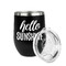 Hello Quotes and Sayings Stainless Wine Tumblers - Black - Double Sided - Alt View