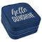 Hello Quotes and Sayings Travel Jewelry Boxes - Leather - Navy Blue - Angled View