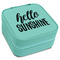 Hello Quotes and Sayings Travel Jewelry Boxes - Leatherette - Teal - Angled View