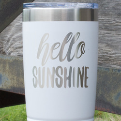 Hello Quotes and Sayings 20 oz Stainless Steel Tumbler - White - Single Sided