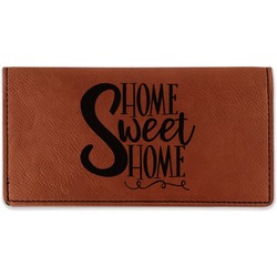 Home Quotes and Sayings Leatherette Checkbook Holder - Double Sided