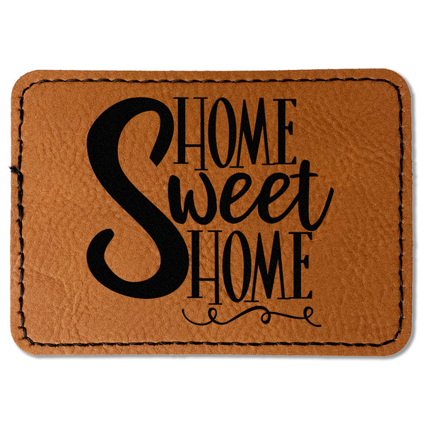 Custom Home Quotes and Sayings Faux Leather Iron On Patch - Rectangle