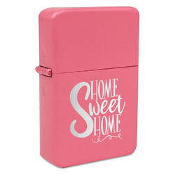 Home Quotes and Sayings Windproof Lighter - Pink - Double Sided & Lid Engraved