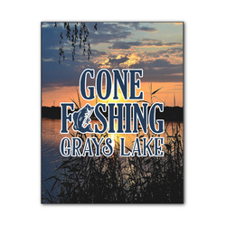 Gone Fishing Wood Print - 11x14 (Personalized)