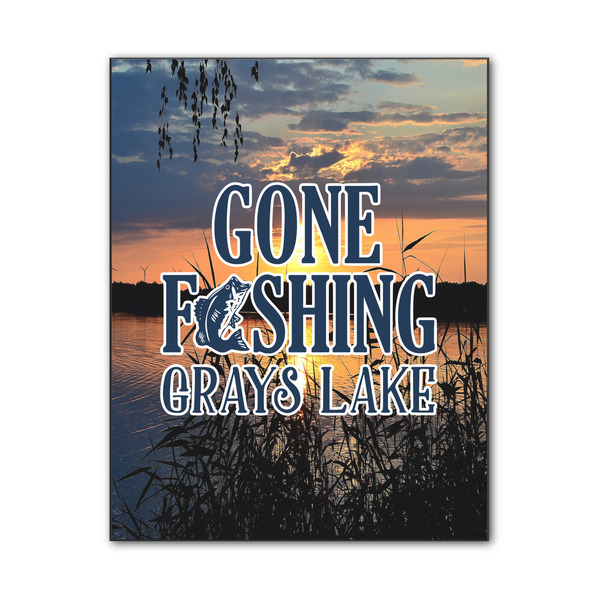 Custom Gone Fishing Wood Print - 11x14 (Personalized)