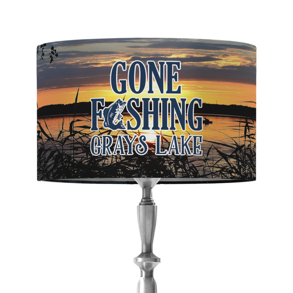 Custom Gone Fishing 12" Drum Lamp Shade - Fabric (Personalized)