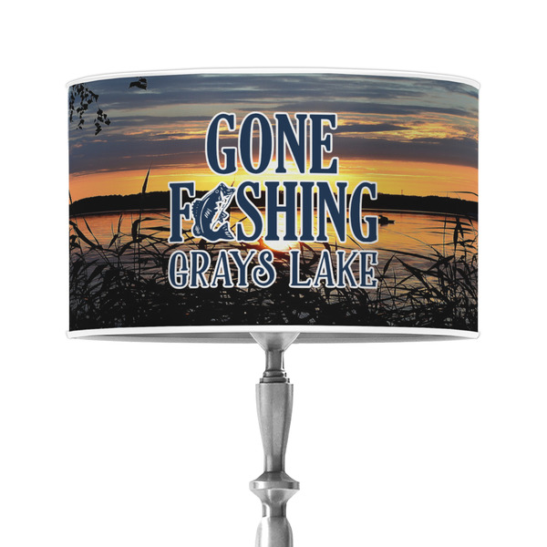 Custom Gone Fishing 12" Drum Lamp Shade - Poly-film (Personalized)