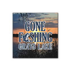 Gone Fishing Wood Print - 12x12 (Personalized)