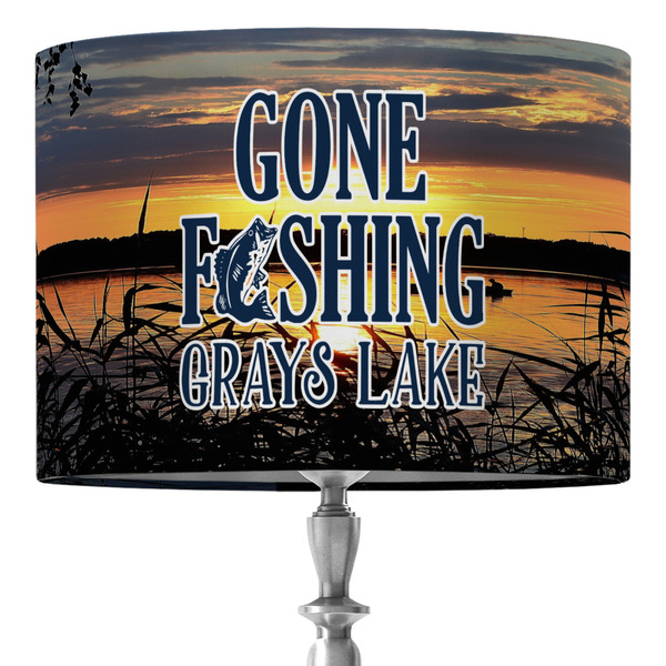 Custom Gone Fishing 16" Drum Lamp Shade - Fabric (Personalized)