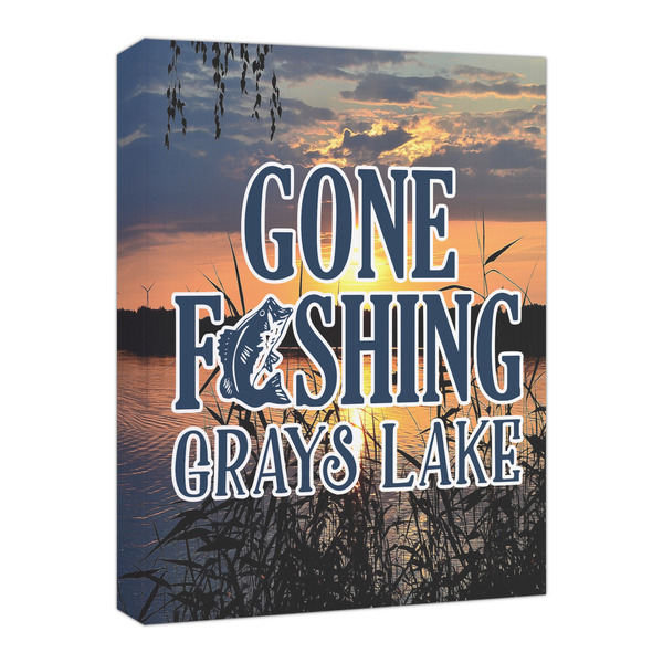 Custom Gone Fishing Canvas Print - 16x20 (Personalized)