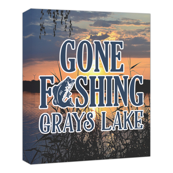 Custom Gone Fishing Canvas Print - 20x24 (Personalized)