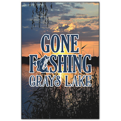 Gone Fishing Wood Print - 20x30 (Personalized)