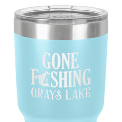 Gone Fishing 30 oz Stainless Steel Tumbler - Teal - Single-Sided (Personalized)