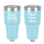 Gone Fishing 30 oz Stainless Steel Tumbler - Teal - Double-Sided (Personalized)