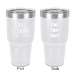 Gone Fishing 30 oz Stainless Steel Tumbler - White - Double-Sided (Personalized)