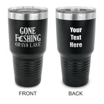 Gone Fishing 30 oz Stainless Steel Tumbler - Black - Double Sided (Personalized)