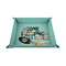 Gone Fishing 6" x 6" Teal Leatherette Snap Up Tray - STYLED