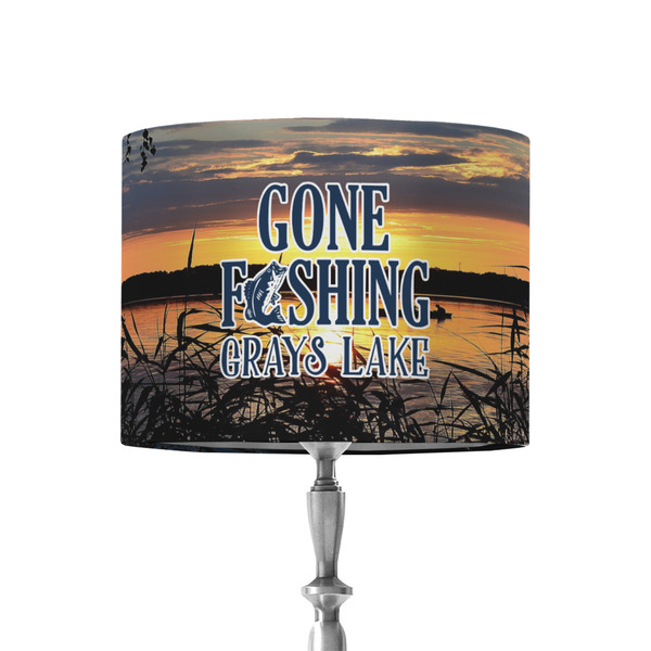 Custom Gone Fishing 8" Drum Lamp Shade - Fabric (Personalized)