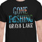 Gone Fishing Black Crew T-Shirt on Model - CloseUp