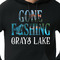 Gone Fishing Black Hoodie on Model - CloseUp