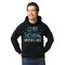 Gone Fishing Black Hoodie on Model - Front