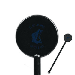 Gone Fishing 5.5" Round Plastic Stir Sticks - Black - Double Sided (Personalized)