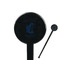 Gone Fishing Black Plastic 7" Stir Stick - Round - Closeup