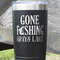 Gone Fishing Black Polar Camel Tumbler - 20oz - Close Up