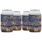 Gone Fishing Can Cooler (12 oz) - Set of 4 w/ Name or Text