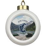 Gone Fishing Ceramic Ball Ornament (Personalized)
