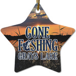 Gone Fishing Star Ceramic Ornament (Personalized)