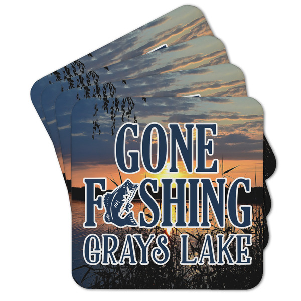 Custom Gone Fishing Cork Coaster - Set of 4 (Personalized)