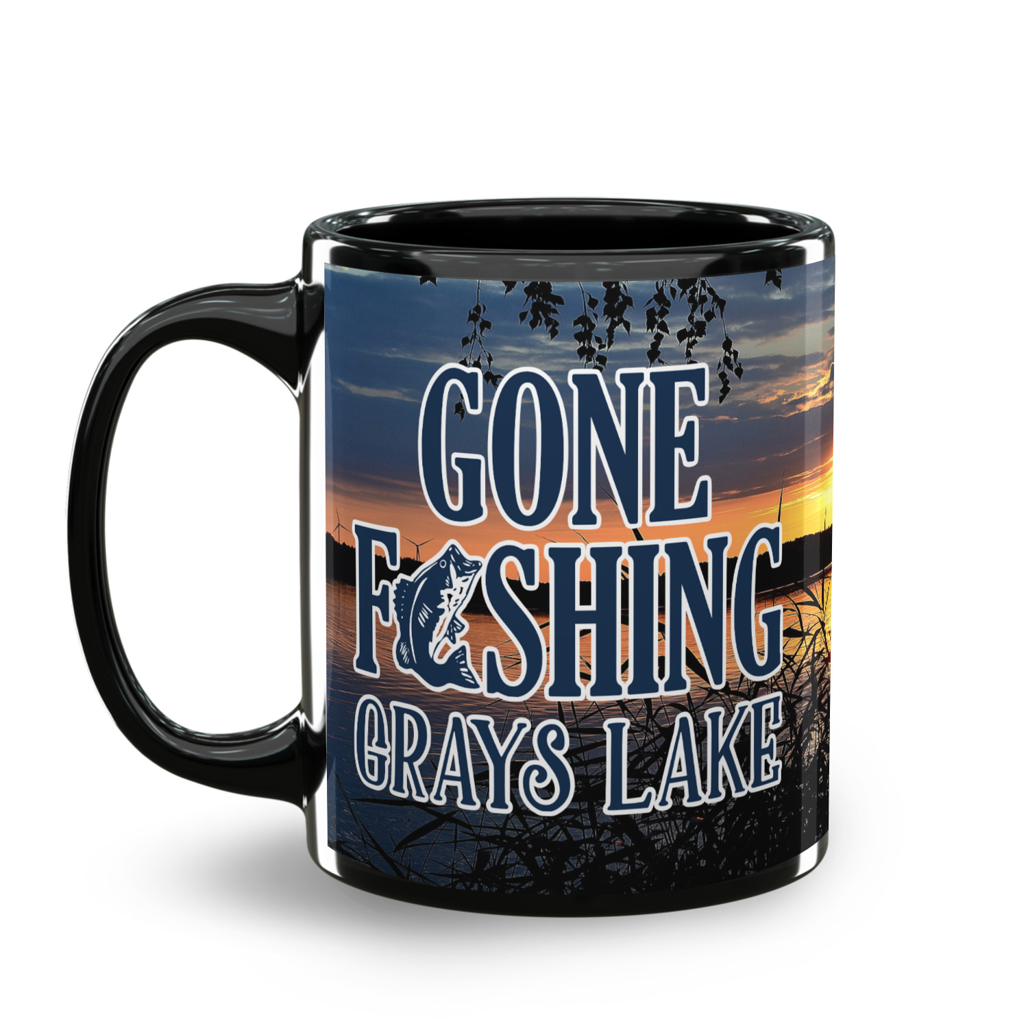 Gone Fishing Design Custom Coffee Mug