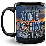 Gone Fishing 11 Oz Coffee Mug - Black (Personalized)