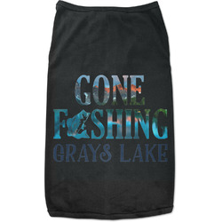 Gone Fishing Black Pet Shirt - L (Personalized)