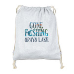 Gone Fishing Drawstring Backpack - Sweatshirt Fleece - Single Sided (Personalized)