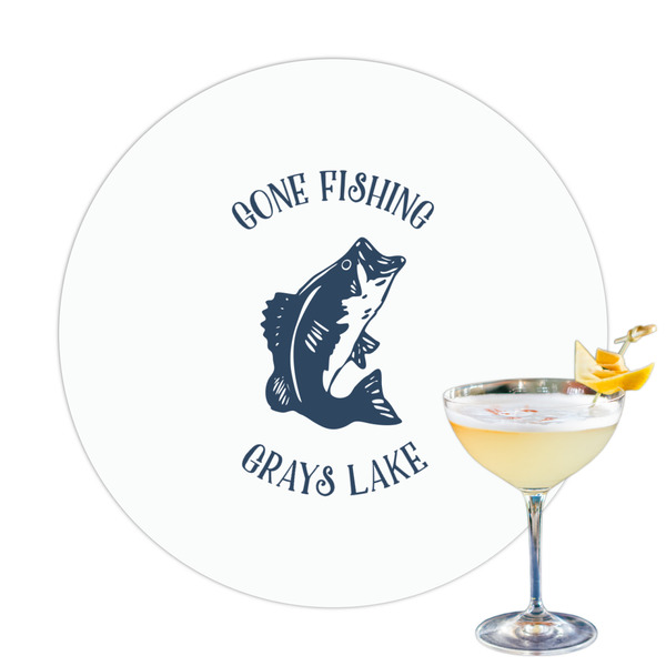 Custom Gone Fishing Printed Drink Topper - 3.25" (Personalized)