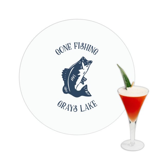 Custom Gone Fishing Printed Drink Topper -  2.5" (Personalized)