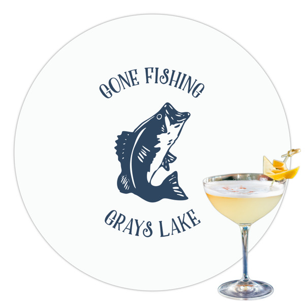 Custom Gone Fishing Printed Drink Topper - 3.5" (Personalized)