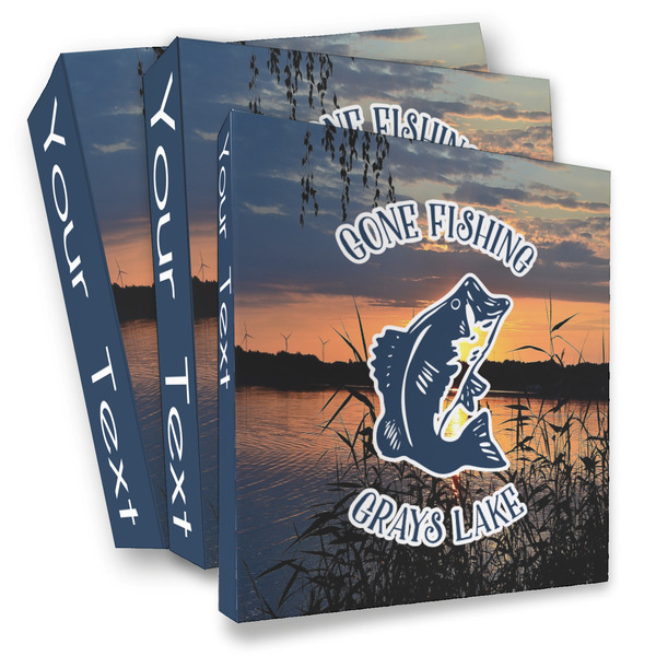 Custom Gone Fishing 3 Ring Binder - Full Wrap (Personalized)