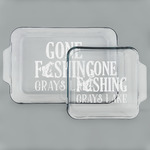 Gone Fishing Set of Glass Baking & Cake Dish - 13in x 9in & 8in x 8in (Personalized)