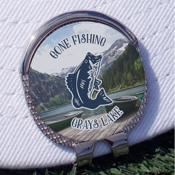 Custom Gone Fishing Golf Ball Marker - Hat Clip