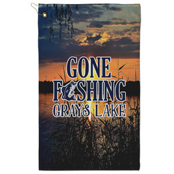 Gone Fishing Golf Towel - Poly-Cotton Blend w/ Name or Text